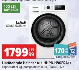 Carrefour Uscător rufe Heinner A++ HHPD-H90FRA++ Ofertă