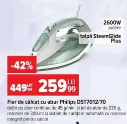 Carrefour Fier de călcat cu abur Philips DST7012/70 Ofertă