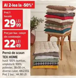 Carrefour Pernă de scaun TEX HOME Ofertă