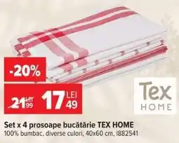 Carrefour Set x 4 prosoape bucătărie TEX HOME Ofertă