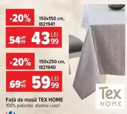 Carrefour Față de masă TEX HOME 150x150 cm Ofertă