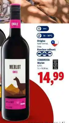 Lidl Cimarosa Merlot Ofertă