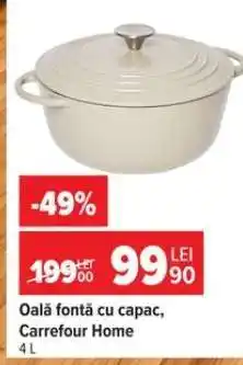 Carrefour Oală fontă cu capac, Carrefour Home Ofertă