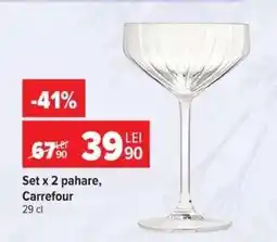 Carrefour Set x 2 pahare, Carrefour Ofertă