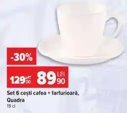 Carrefour Set 6 cești cafea + farfurioară, Quadra Ofertă