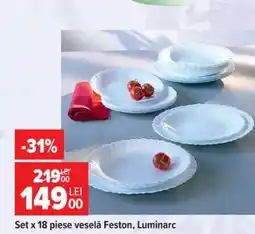 Carrefour Set x 18 piese veselă Feston, Luminarc Ofertă