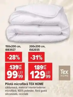 Carrefour Pilotă microfibră TEX HOME Ofertă