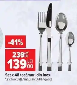 Carrefour Set x 48 tacâmuri din inox Ofertă