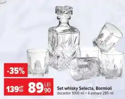 Carrefour Set whisky Selecta, Bormioli Ofertă