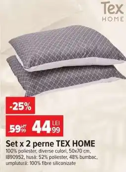 Carrefour Set x 2 perne TEX HOME Ofertă