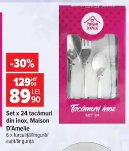 Carrefour Set x 24 tacâmuri din inox, Maison D'Amelie Ofertă