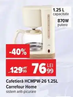 Carrefour Cafetieră HCMPW-26 1.25L Carrefour Home Ofertă