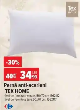 Carrefour Pernă anti-acarieni TEX HOME Ofertă