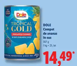 Lidl Dole compot de ananas în suc Ofertă
