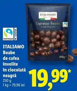Lidl Itali amo boabe de cafea învelite în ciocolată neagră Ofertă