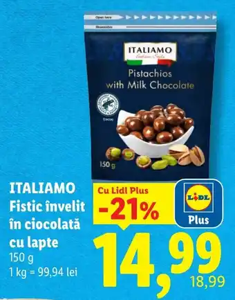 Itali amo fistic învelit în ciocolată cu lapte