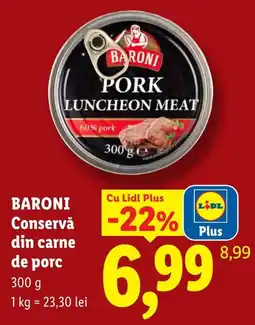 Lidl Baroni conservă din carne de porc Ofertă