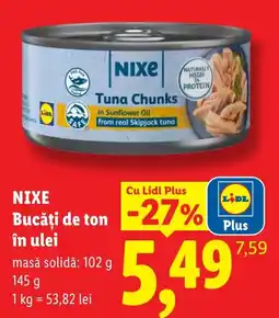 Lidl Nixe bucăți de ton în ulei Ofertă