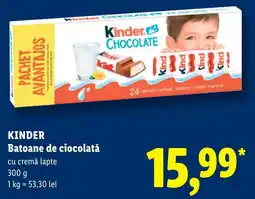 Lidl Kinder Batoane de ciocolata cu cremă lapte Ofertă