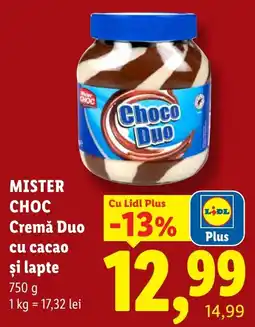 Lidl Mister Choc Cremă Duo cu cacao și lapte Ofertă