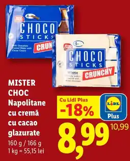 Lidl Mister Choc Napolitane cu cremă cu cacao glazurate Ofertă