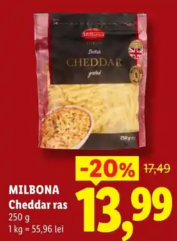 Lidl Milbona cheddar ras Ofertă