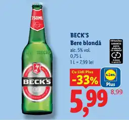 Lidl Beck's Bere blondă Ofertă