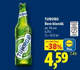 Lidl Tuborg Bere blondă Ofertă