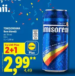 Lidl Timișoreana Bere blondă Ofertă