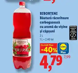 Lidl Biborteni bautura racoritoare carbo gazoasa cu aroma de vișine și căpșuni Ofertă