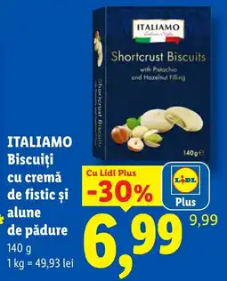 Lidl Itali amo biscuiti cu cremă de fistic și alune de pădure Ofertă