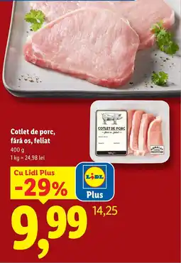 Lidl Lidl cotlet de porc, fără os, feliat Ofertă