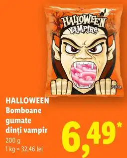 Lidl Halloween bomboane gumate dinți vampir Ofertă