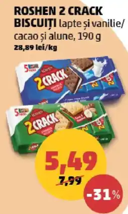 Penny Roshen 2 Crack biscuiti lapte si vanilie/ cacao si alune Ofertă