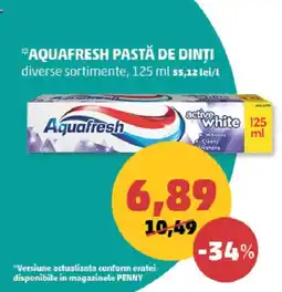 Penny Aquafresh pastă de dinți Ofertă