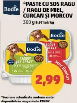 Penny Bodie paste cu sos ragu / ragu de miel, curcan și morcov Ofertă