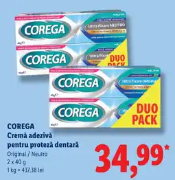 Lidl Corega cremă adezivă pentru proteză dentară Ofertă
