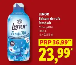 Lidl Lenor balsam de rufe fresh air Ofertă