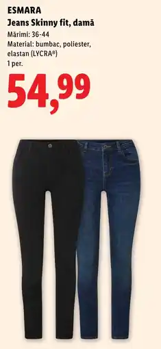 Lidl Esmara jeans skinny fit damă Ofertă