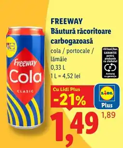 Lidl Freeway Cola Clasic Ofertă