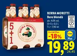 Lidl Birra Moretti Bere blondă Ofertă