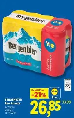 Lidl Bergenbier Bere blondă Ofertă