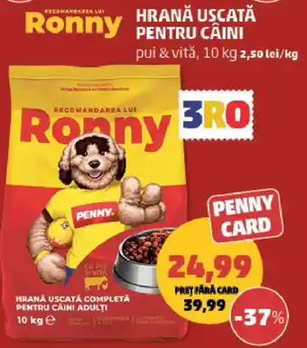 Ronny hrană uscată pentru câini pui & vită