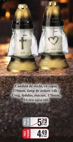CBA Candelă de sticlă cu capac Ofertă