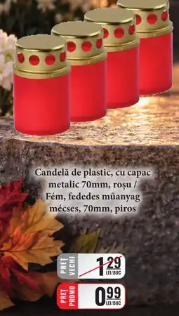 CBA Candelă de plastic cu capac metalic Ofertă