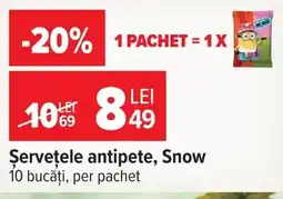 Carrefour Snow servetele antipete Ofertă