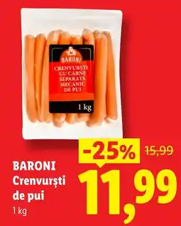 Lidl Baroni crenvurști de pui Ofertă