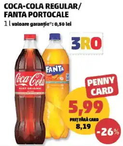Penny Coca-Cola Regular/Fanta Portocale Ofertă