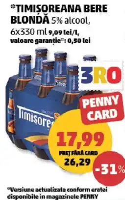 Penny Timișoareana Bere Blondă Ofertă