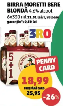 Penny Birra Moretti Bere Blondă Ofertă